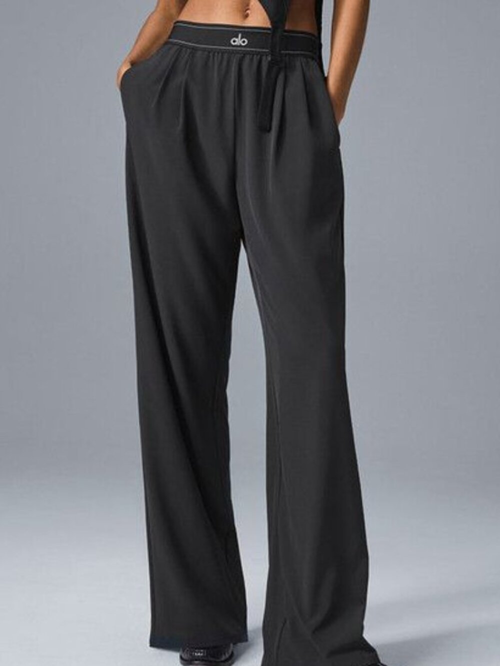 ALO Yoga Black Suit Up Pants Straight Leg Pants 🤭 NWT (Length:30" Inseam)🎈 - Picture 8 of 9